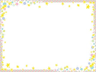 frame with yellow stars on white background.