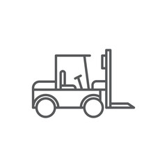 Naklejka premium Use forklift loader vector icon symbol tools isolated on white background