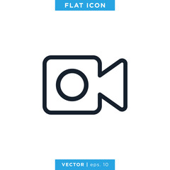 Video Camera Icon Vector Logo Design Template. Camcorder Symbol