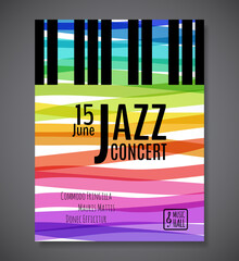 Jazz music concert  background. Music event Flyer or Poster template design. 