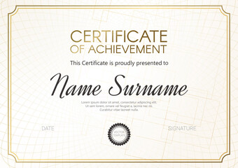 Certificate or diploma template with elegant silver design. Vector illustration. - 362902520