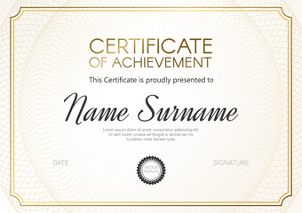 Certificate or diploma template with elegant silver design. Vector illustration. - 362902533