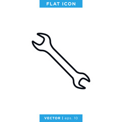 Wrench, Spanner Icon Vector Logo Design Template. Tools, Repair, Service Symbol