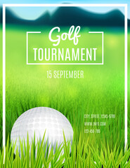 Golf tournament poster template. Flyer design. Vector illustration - 362902589