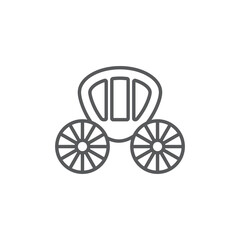 Fototapeta premium Wedding carriage vector icon symbol isolated on white background