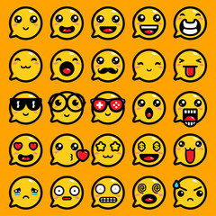 Obraz premium design vector set of cute emojis