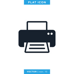 Printer Icon Vector Design Template. 