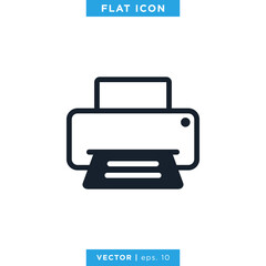 Printer Icon Vector Design Template. 