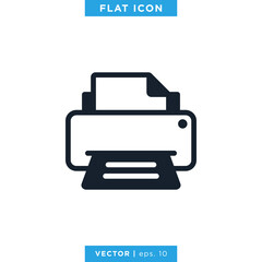 Printer Icon Vector Design Template. 