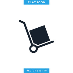 Handcart Icon Vector Logo Design Template