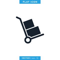 Handcart Icon Vector Logo Design Template