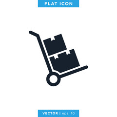 Handcart Icon Vector Logo Design Template