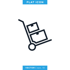 Handcart Icon Vector Logo Design Template