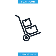 Handcart Icon Vector Logo Design Template