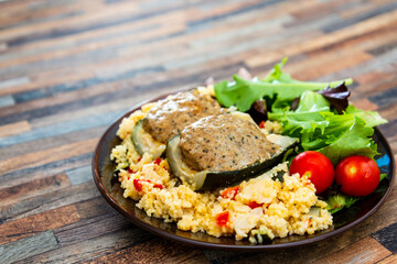 strewed courgettes and southern semolina