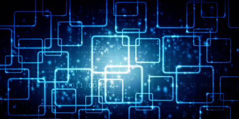 2d illustration Abstract futuristic electronic circuit technology background