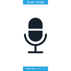 Microphone Icon Vector Logo Design Template.