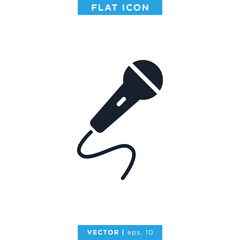 Microphone Icon Vector Logo Design Template.