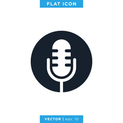 Microphone Icon Vector Logo Design Template.