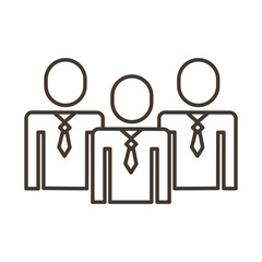 businessmen teamwork figures line style icon