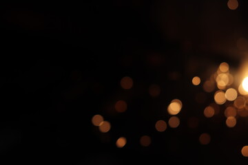 Gold abstract bokeh background, Festive xmas abstract background with bokeh defocused lights and stars