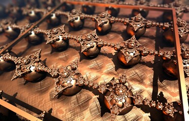 3D illustration colorful artwork of virtual scenery