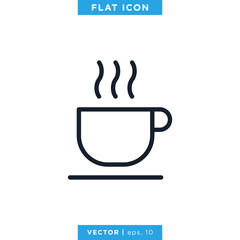 Hot Drink Icon Vector Design Template. Hot Coffee Icon.