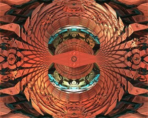 3D illustration colorful artwork of virtual scenery