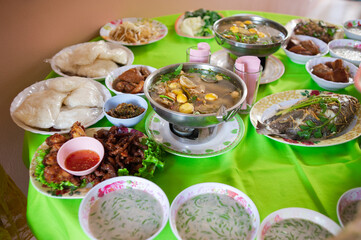 Many food prepared for guests at the event.