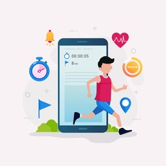 fitness tracker app design concept vector illustration