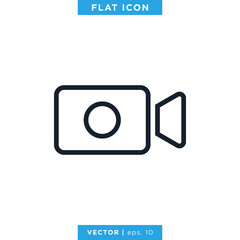 Video Camera Icon Vector Logo Design Template. Camcorder Symbol