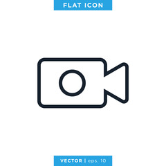 Video Camera Icon Vector Logo Design Template. Camcorder Symbol