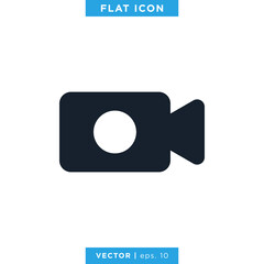 Video Camera Icon Vector Logo Design Template. Camcorder Symbol