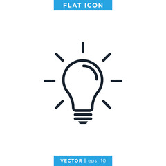 Fototapeta na wymiar Light Bulb Icon Vector Logo Design Template. Lamp Symbol