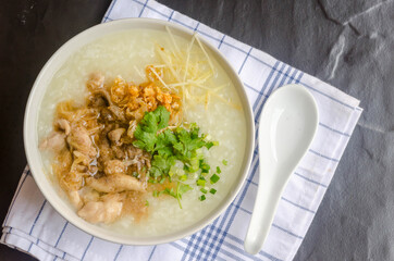 chicken rice porridge,asian breakfast