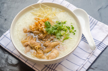 chicken rice porridge,asian breakfast