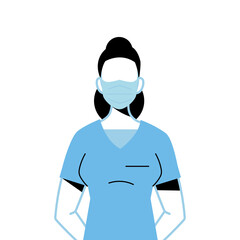 female doctor wearing surgical mask