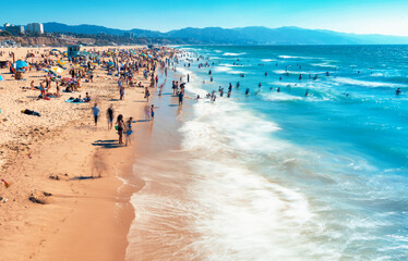 View of the Santa Monica beach in California