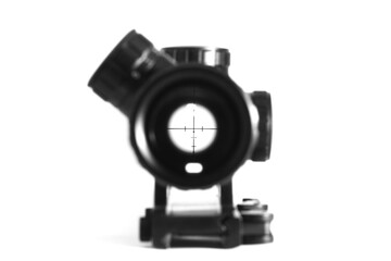 Sniper scope rifle isolate on white background