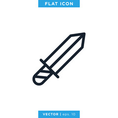 Sword Icon Vector Logo Design Template