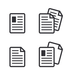 Document icon. Profile sign. Paper icon. Prepare document. Personal document. Copy file. Worksheet icon. File icon. Pictogram letter. Office documents. File sharing.