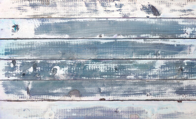 Closeup of few used planks with washed color.Studio shot.