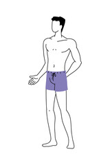 young man with swimsuit in summer