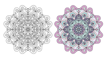 Mandalas for coloring books outlined and colored
