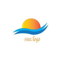 colorful sunset logo vector design