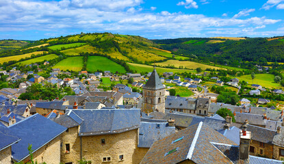 rural famous village in France- Severac le chateau, Aveyron