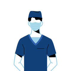 male doctor wearing surgical mask