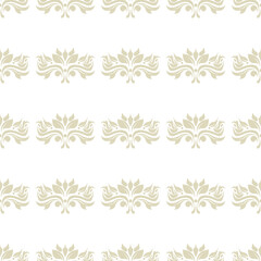 Floral seamless pattern. Pale olive green flowers on white background