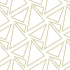 Geometric triangle print. Olive green seamless pattern on white background