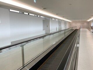 the end of the moving walkway